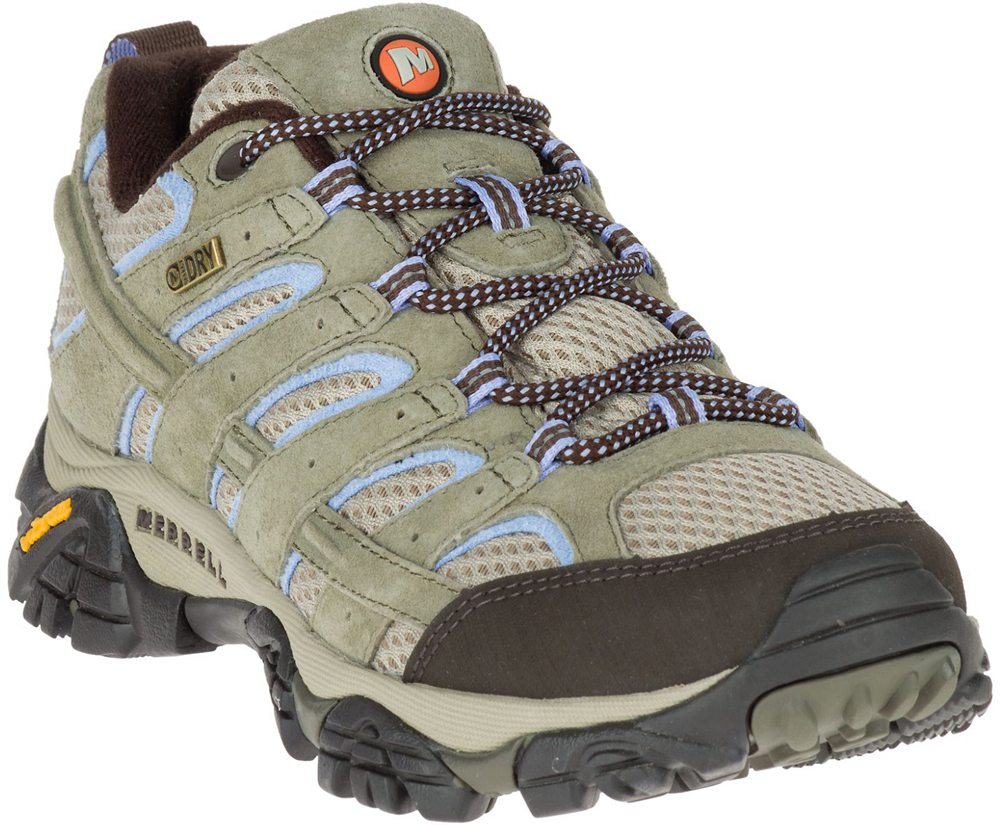 Tenis Senhora - Merrell Moab 2 Waterproof Wide Width - Verde Oliva - LSF481605